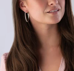 Beaverbrooks 9ct White Gold Hoop Earrings