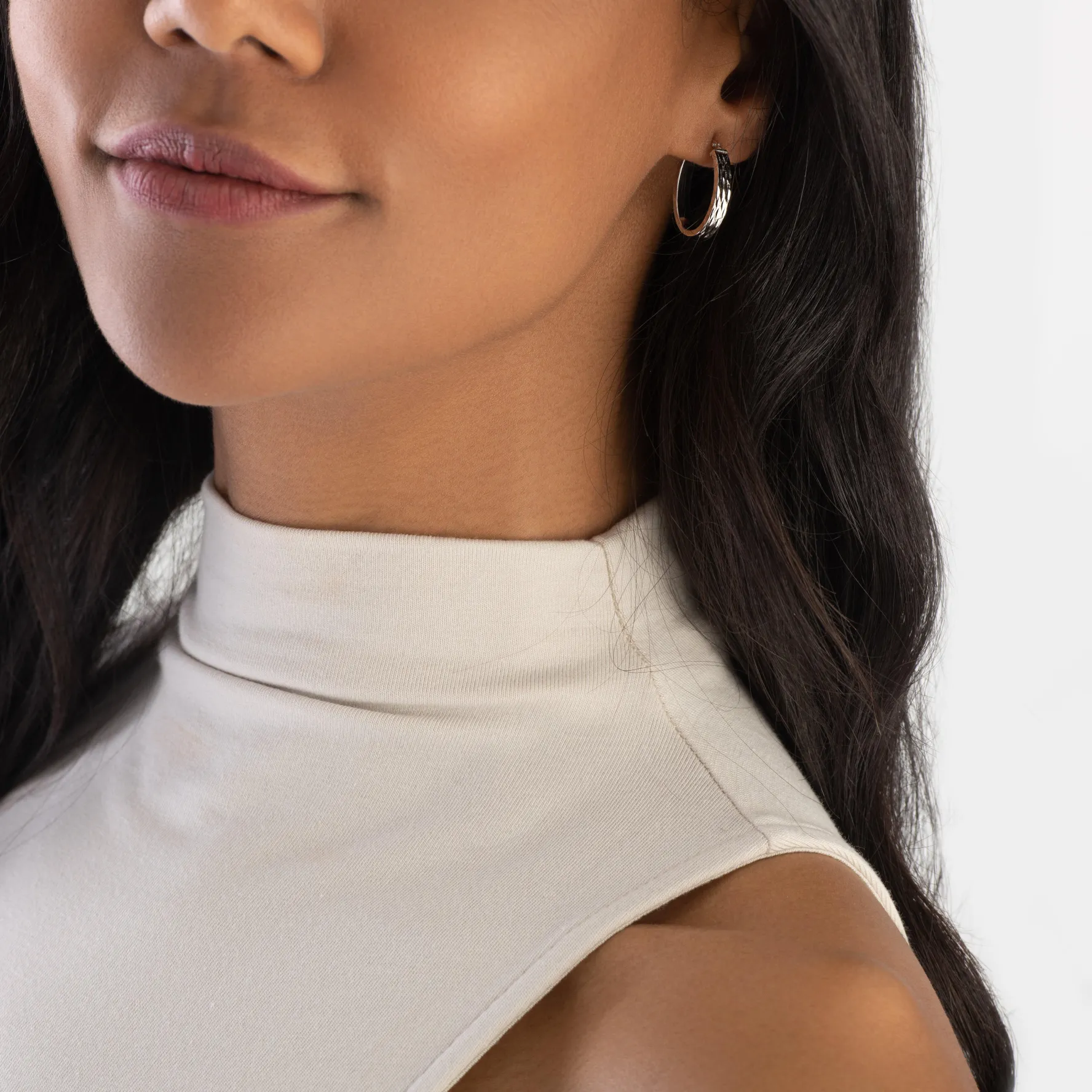 Beaverbrooks 9ct White Gold Hoop Earrings