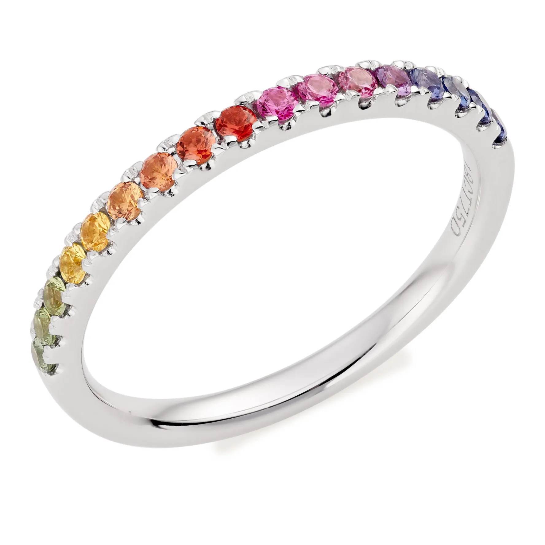 Beaverbrooks 18ct White Gold Rainbow Sapphire Ring