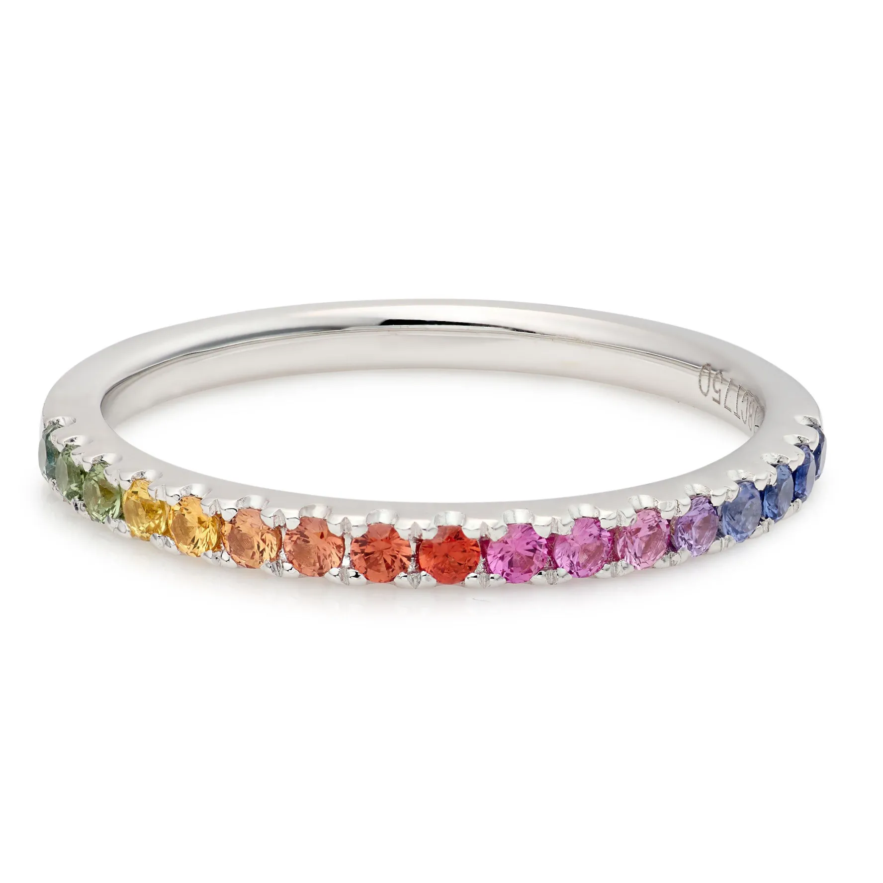 Beaverbrooks 18ct White Gold Rainbow Sapphire Ring