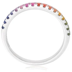Beaverbrooks 18ct White Gold Rainbow Sapphire Ring