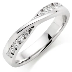 Beaverbrooks 9ct White Gold Diamond 3mm Wedding Ring