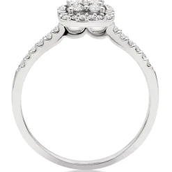 Beaverbrooks 9ct White Gold Diamond Cluster Halo Ring