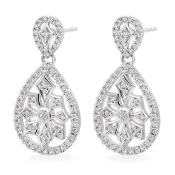 Beaverbrooks 9ct White Gold Diamond Cluster Earrings