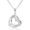 Beaverbrooks 9ct White Gold Cubic Zirconia Heart Pendant