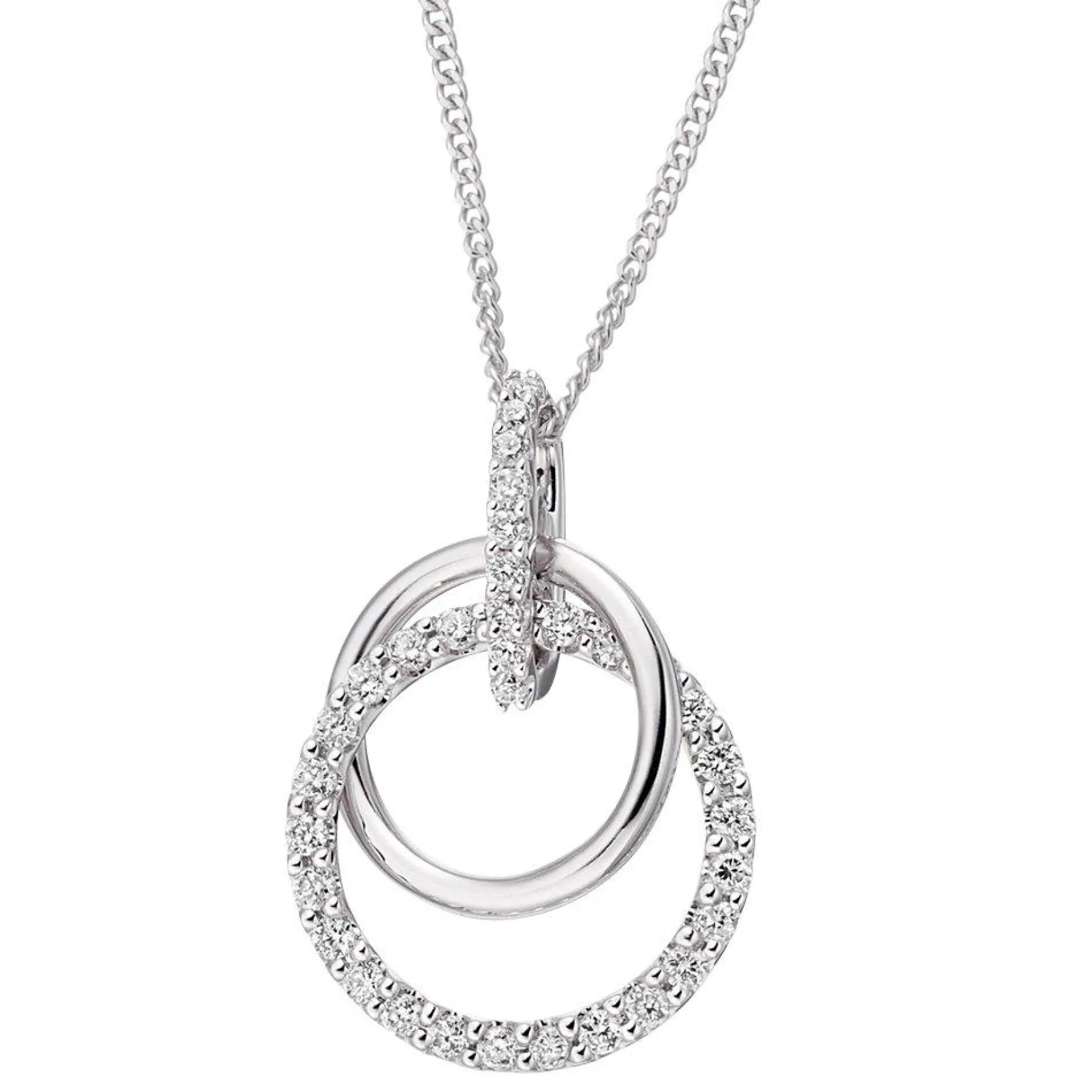 Beaverbrooks 18ct White Gold Diamond Pendant