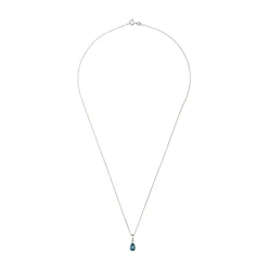 Beaverbrooks 9ct White Gold Blue Topaz Pendant