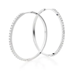 Beaverbrooks 9ct White Gold Diamond Hoop Earrings