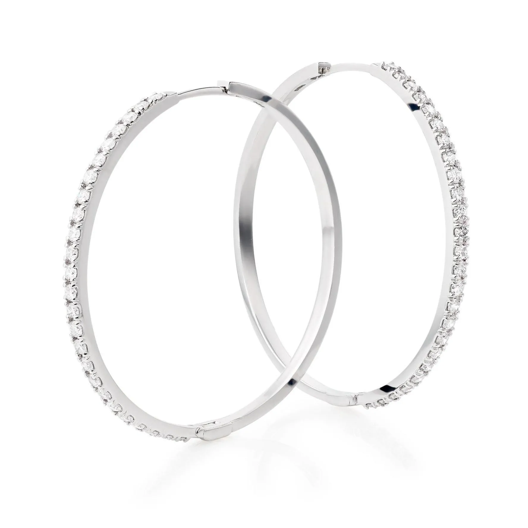 Beaverbrooks 9ct White Gold Diamond Hoop Earrings