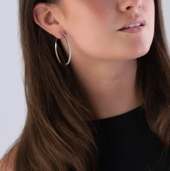 Beaverbrooks 9ct White Gold Diamond Hoop Earrings