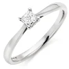 Beaverbrooks 9ct White Gold Diamond Princess Cut Solitaire Ring