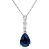 Beaverbrooks 9ct White Gold Diamond Sapphire Pendant