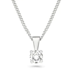 Beaverbrooks 9ct White Gold Diamond Solitaire Pendant