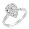 Beaverbrooks 9ct White Gold Diamond Pear Shaped Cluster Halo Ring
