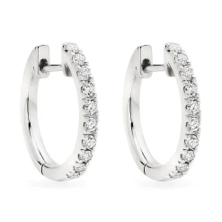 Beaverbrooks 9ct White Gold Diamond Hoop Earrings