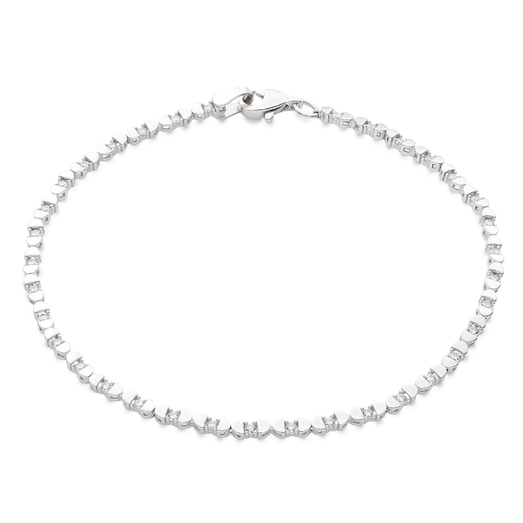 Beaverbrooks 9ct White Gold Cubic Zirconia Bracelet