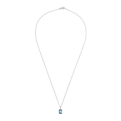 Beaverbrooks 9ct White Gold Blue Topaz Pendant