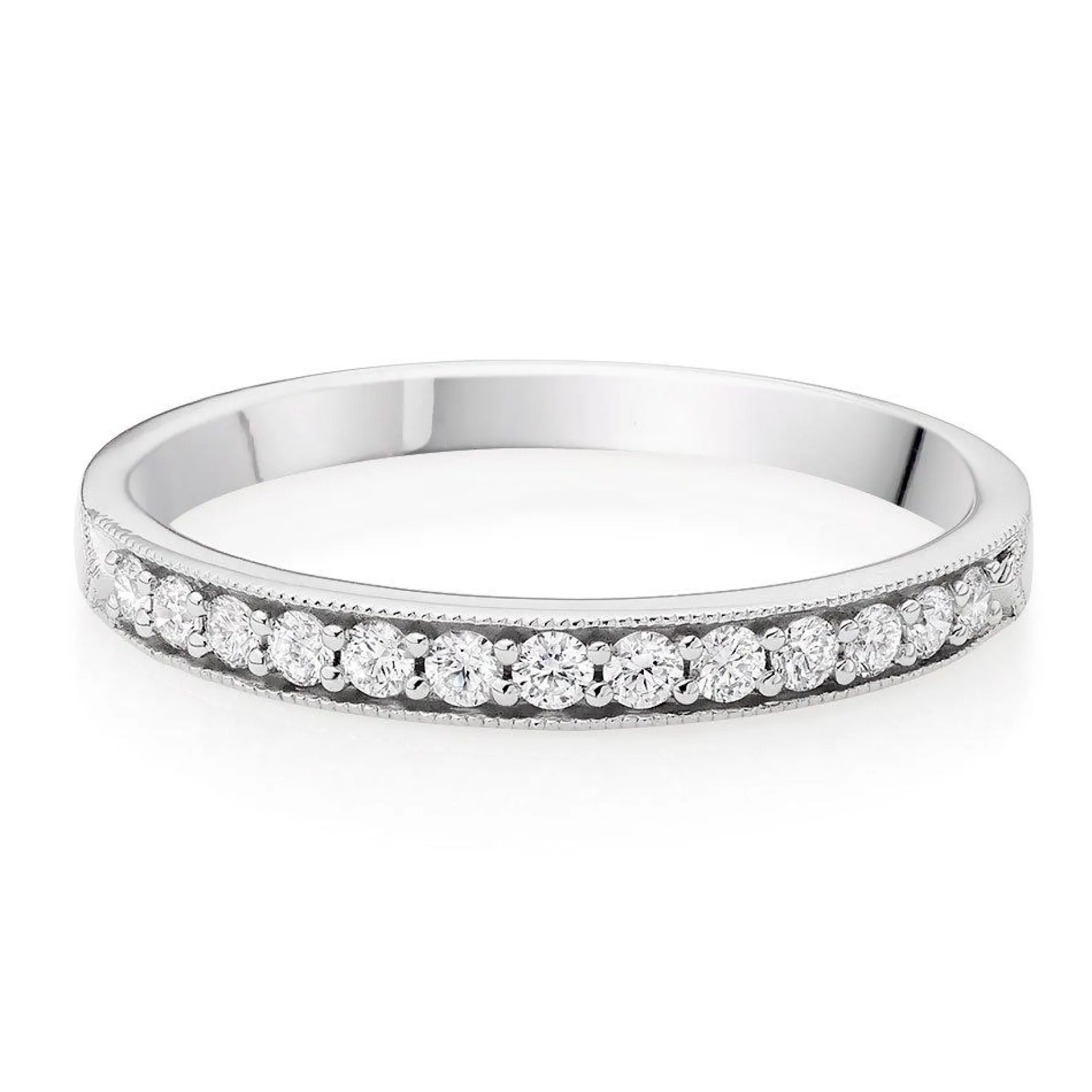 Beaverbrooks 18ct White Gold Diamond 2mm Half Eternity Ring