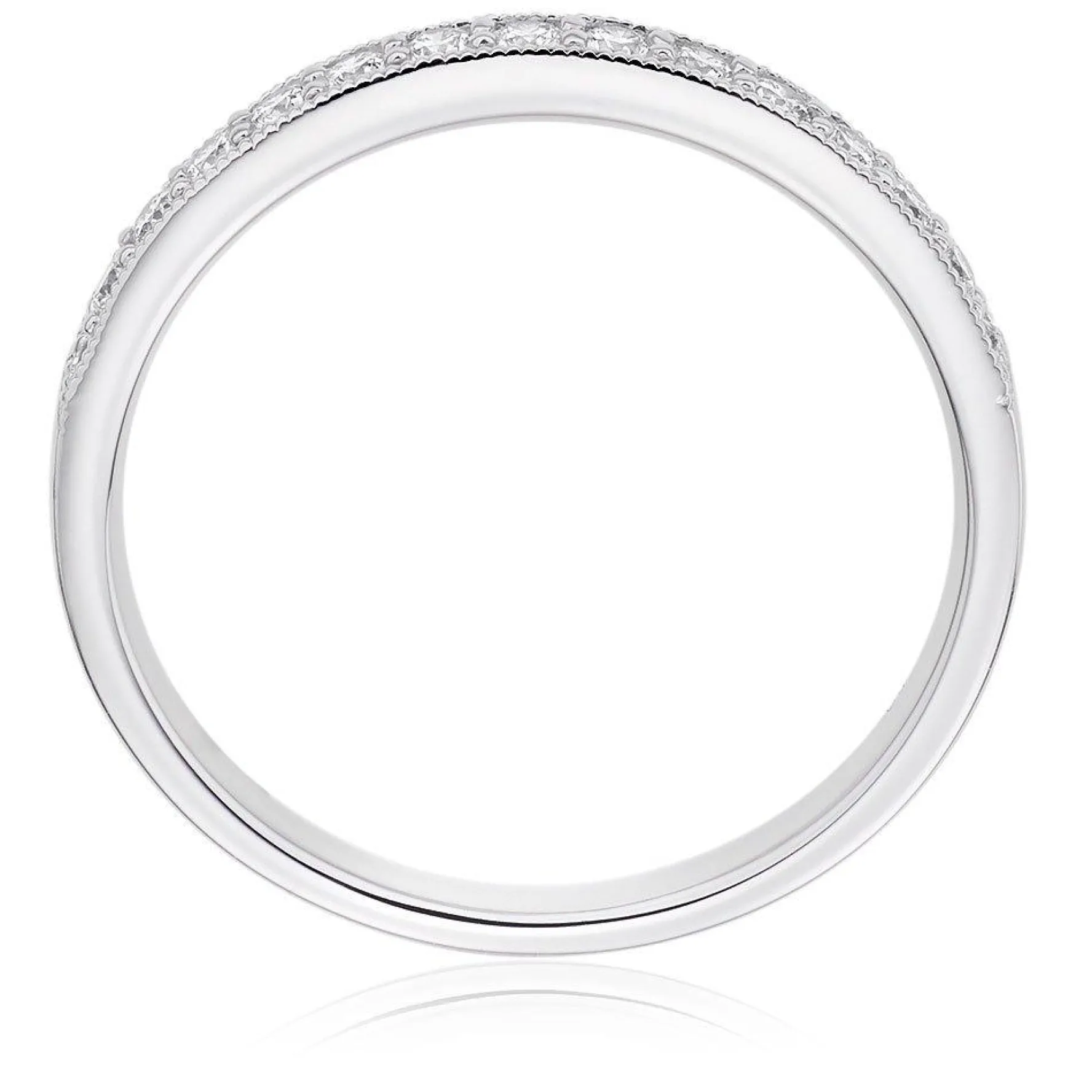 Beaverbrooks 18ct White Gold Diamond 2mm Half Eternity Ring
