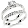 Beaverbrooks 18ct White Gold Diamond 4mm Halo Bridal Set