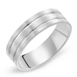 Beaverbrooks 9ct White Gold 6mm Men's Wedding Ring