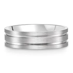 Beaverbrooks 9ct White Gold 6mm Men's Wedding Ring
