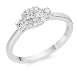 Beaverbrooks 9ct White Gold Diamond Halo Ring
