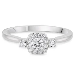 Beaverbrooks 9ct White Gold Diamond Halo Ring