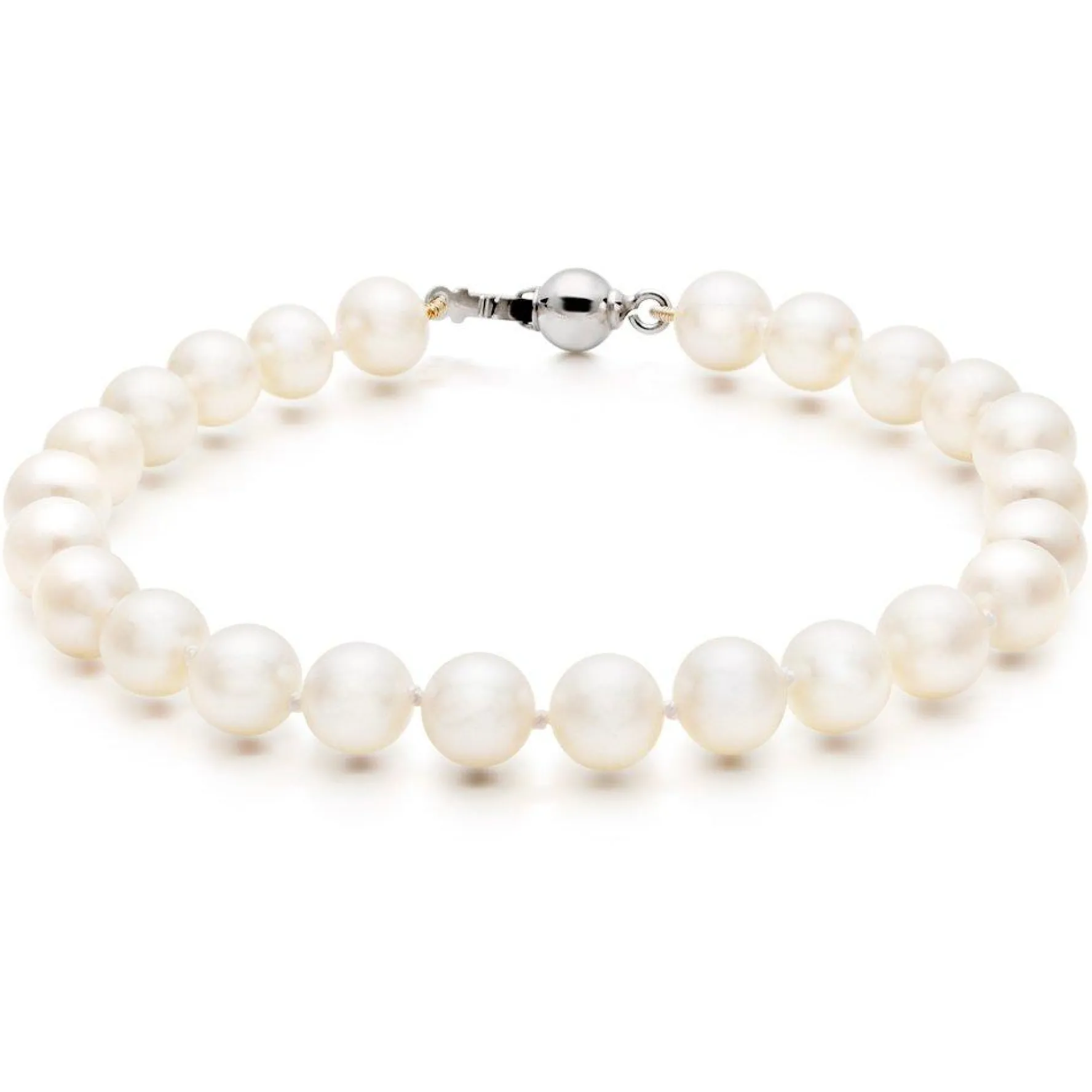 Beaverbrooks 9ct White Gold Freshwater Cultured Pearl Bracelet