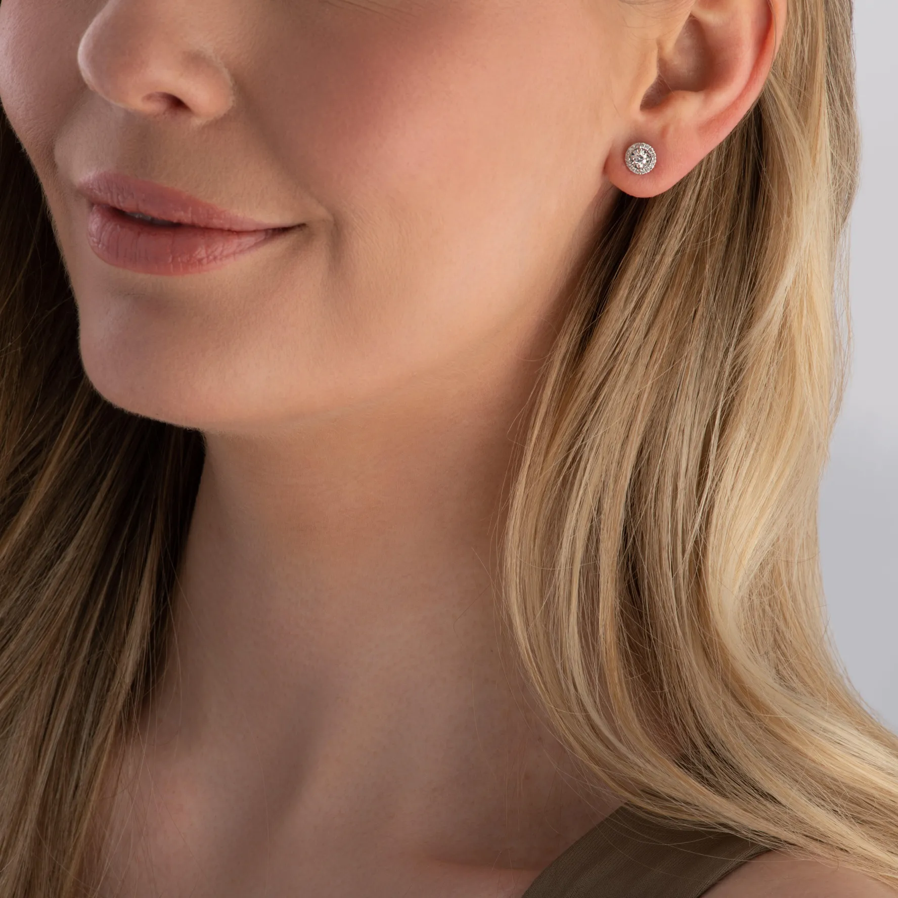 Beaverbrooks 18ct White Gold Diamond Halo Stud Earrings