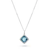 Beaverbrooks 9ct White Gold Diamond Blue Topaz Pendant