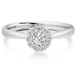 Beaverbrooks 18ct White Gold Diamond Cluster Engagement Ring