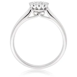 Beaverbrooks 18ct White Gold Diamond Cluster Engagement Ring