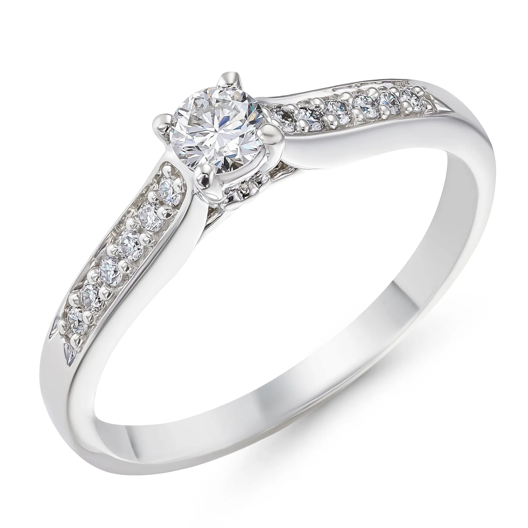 Beaverbrooks 9ct White Gold Diamond Solitaire Engagement Ring