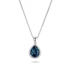 Beaverbrooks 9ct White Gold Diamond Blue Topaz Pendant