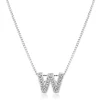 Beaverbrooks 9ct White Gold Diamond Initial W Pendant