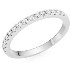 Beaverbrooks 18ct White Gold Diamond 2mm Ladies Wedding Ring