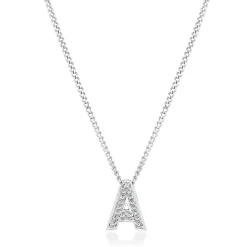 Beaverbrooks 9ct White Gold Diamond Initial A Pendant