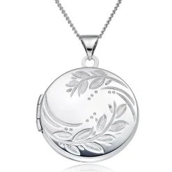 Beaverbrooks 9ct White Gold Leaf Locket