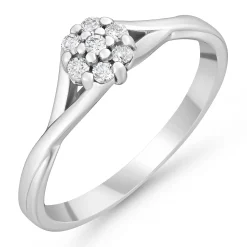 Beaverbrooks 9ct White Gold Diamond Cluster Ring