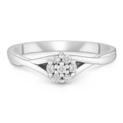 Beaverbrooks 9ct White Gold Diamond Cluster Ring