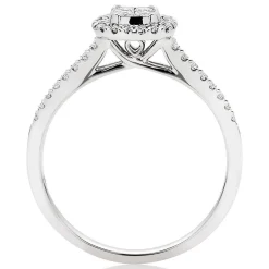 Beaverbrooks 18ct White Gold Diamond Cluster Halo Ring