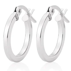 Beaverbrooks 9ct White Gold Huggie Hoop Earrings