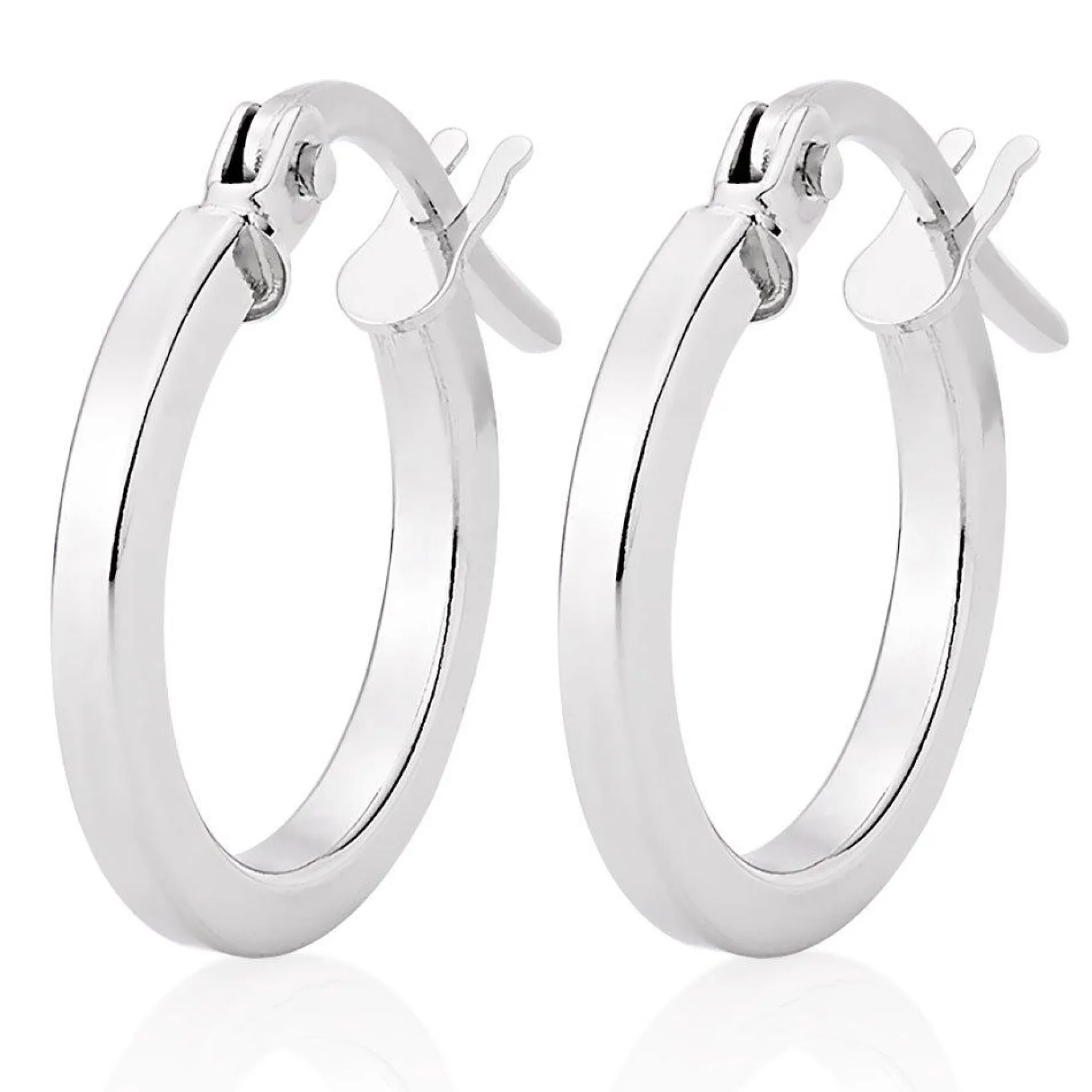 Beaverbrooks 9ct White Gold Huggie Hoop Earrings