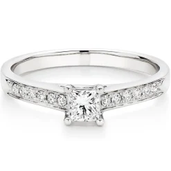 Beaverbrooks 18ct White Gold Diamond Princess Cut Solitaire Ring