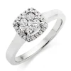 Beaverbrooks 9ct White Gold Diamond Cluster Halo Ring