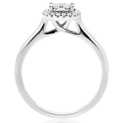 Beaverbrooks 9ct White Gold Diamond Cluster Halo Ring