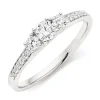 Beaverbrooks 18ct White Gold Diamond Three Stone Ring