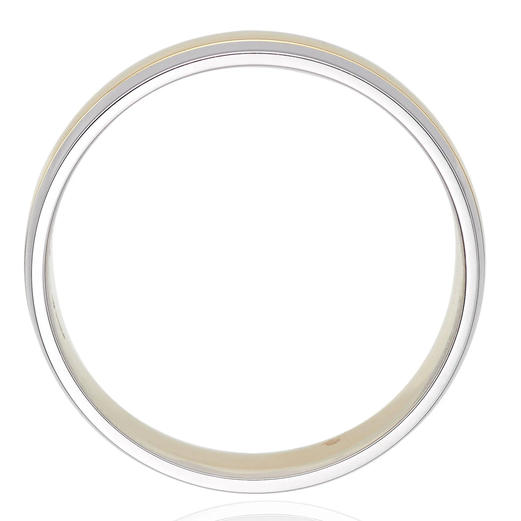 Beaverbrooks 9ct Yellow and White Gold 6mm Men’s Wedding Ring