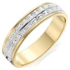 Beaverbrooks 9ct Yellow and White Gold 4.5mm Sparkle Cut Ladies Wedding Ring